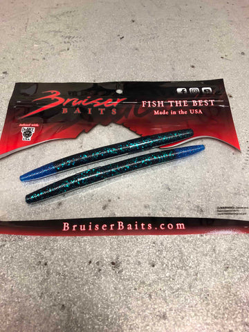 Buy junebug-blue-tip BRUISER BAITS STICK WORM