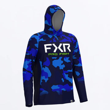 FXR PRO FISH MEN'S DERBY CAMO AIR UPF PULLOVER HOODIE - 0
