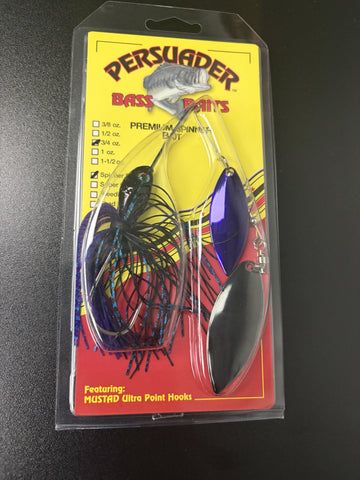 Buy black-blue-purple-w-purple-black-willow-willow PERSUADER PREMIUM WILLOW BLADE SPINNER BAIT