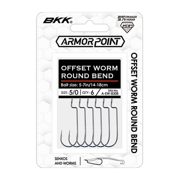 BKK ARMOR POINT OFFSET WORM ROUND BEND HOOK