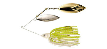 Buy white-chartreuse-w-gold-silver-willow-willow PERSUADER PREMIUM WILLOW BLADE SPINNER BAIT