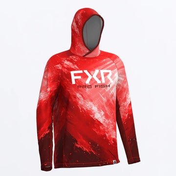 FXR PRO FISH MEN'S DERBY SWELL AIR UPF PULLOVER HOODIE