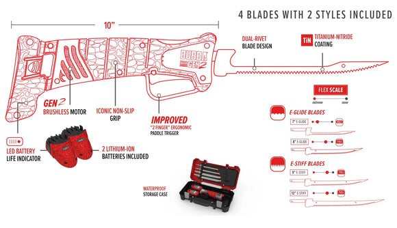 BUBBA PRO SERIES CORDLESS ELECTRIC FILET KNIFE GEN 2